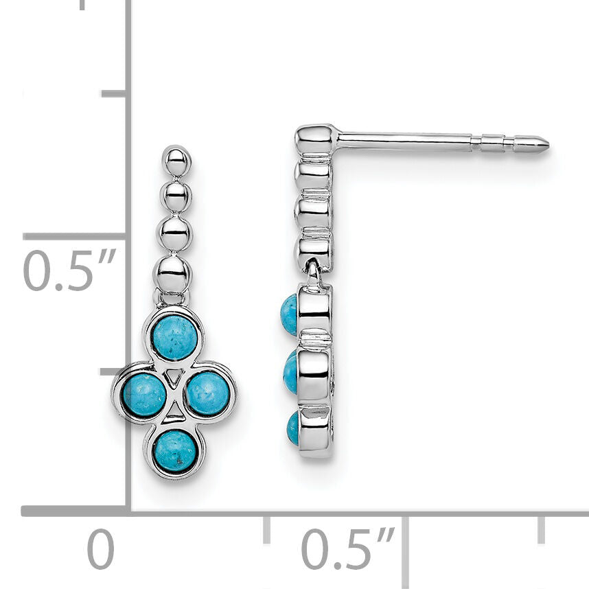 14k White Gold Turquoise Earrings-EM7414-BTQ-W