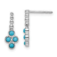 14k White Gold Turquoise Earrings-EM7414-BTQ-W