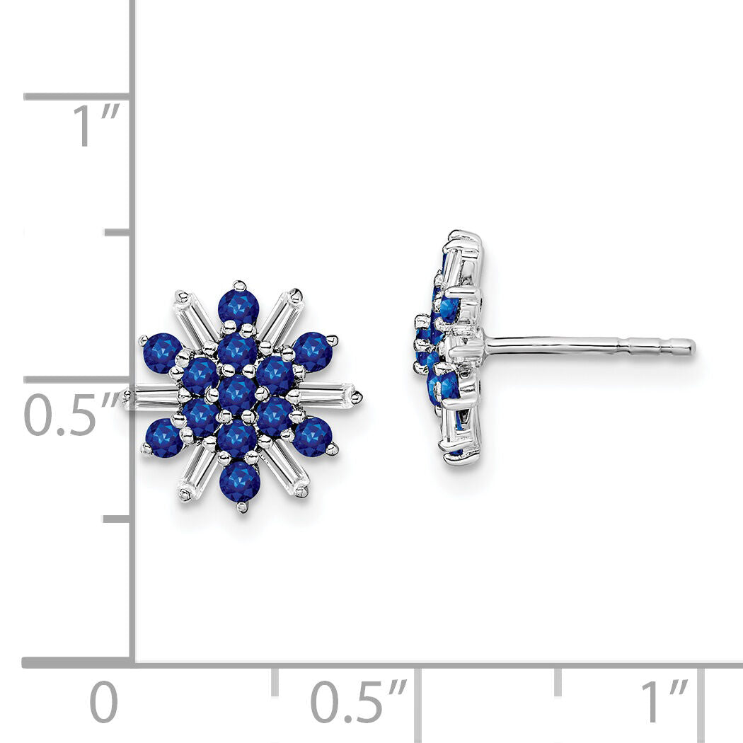 14k White Gold Sapphire and Diamond Earrings-EM7454-SA-18-WA
