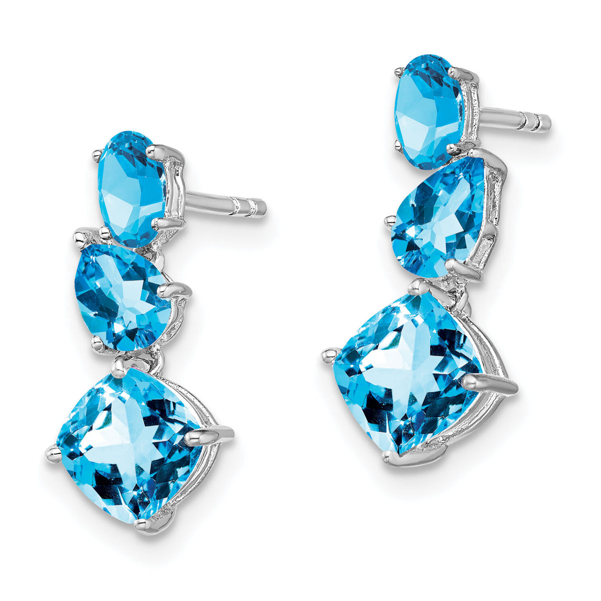 14k White Gold Blue Topaz Dangle Earrings-EM7457-BT-W