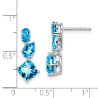 14k White Gold Blue Topaz Dangle Earrings-EM7457-BT-W