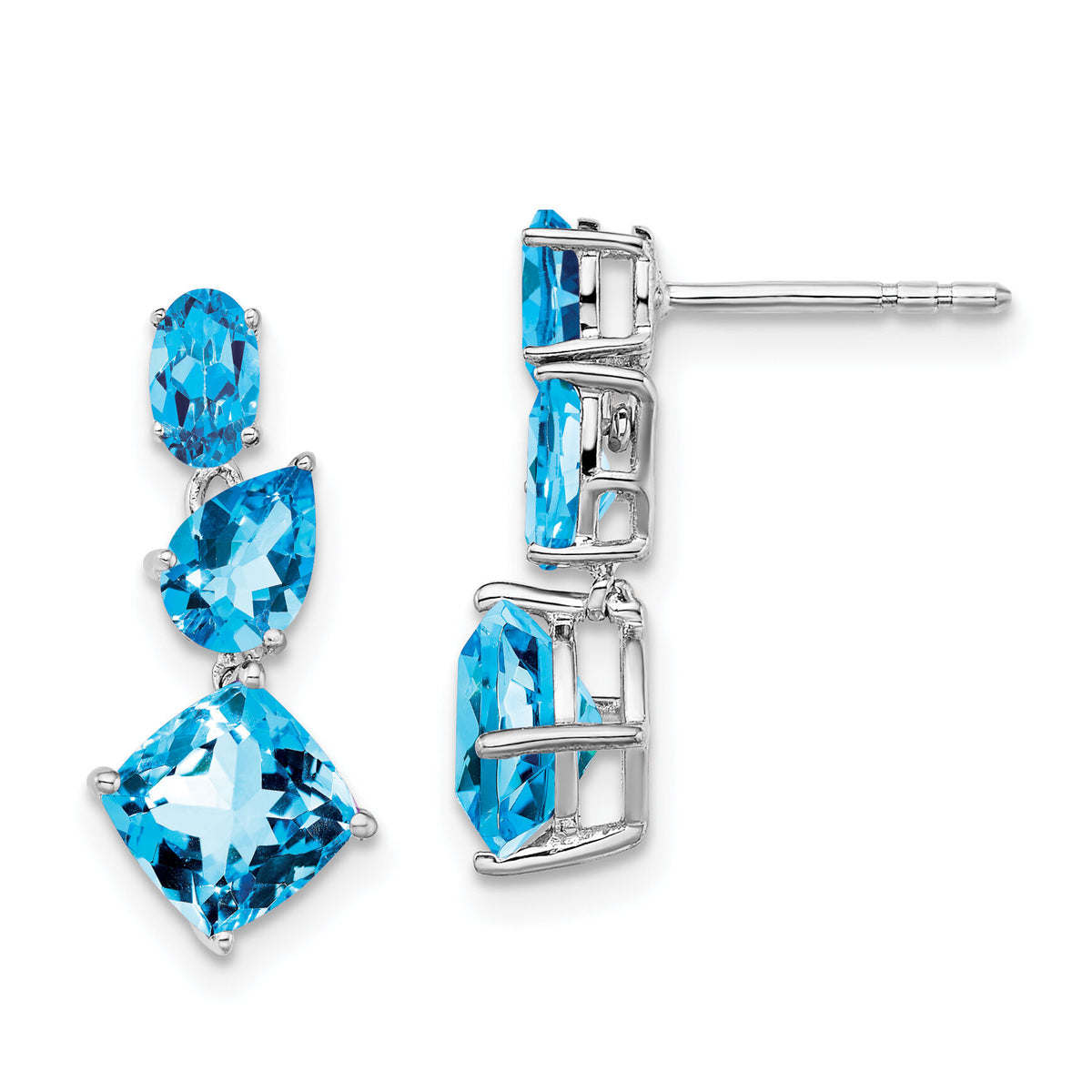 14k White Gold Blue Topaz Dangle Earrings-EM7457-BT-W