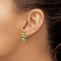 14k White Gold Peridot Dangle Earrings-EM7457-PE-W