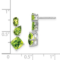 14k White Gold Peridot Dangle Earrings-EM7457-PE-W