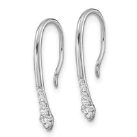 14k White Gold Polished Diamond Drop Wire Earrings-EM8382-012-WA