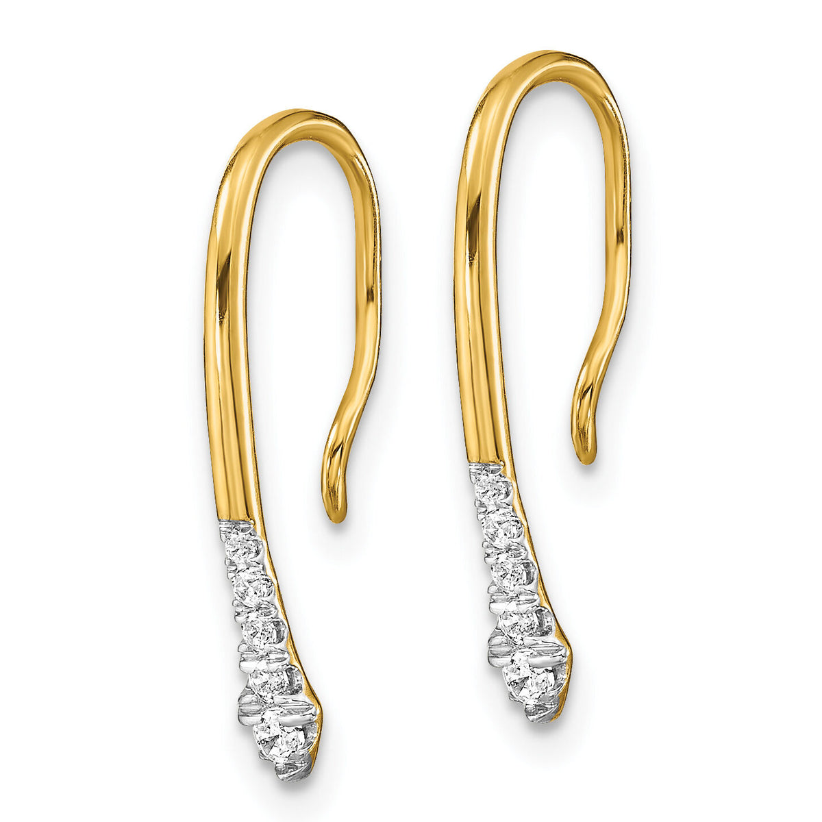 14k Polished Diamond Drop Wire Earrings-EM8382-012-YA