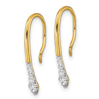 14k Polished Diamond Drop Wire Earrings-EM8382-012-YA