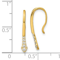 14k Polished Diamond Drop Wire Earrings-EM8382-012-YA