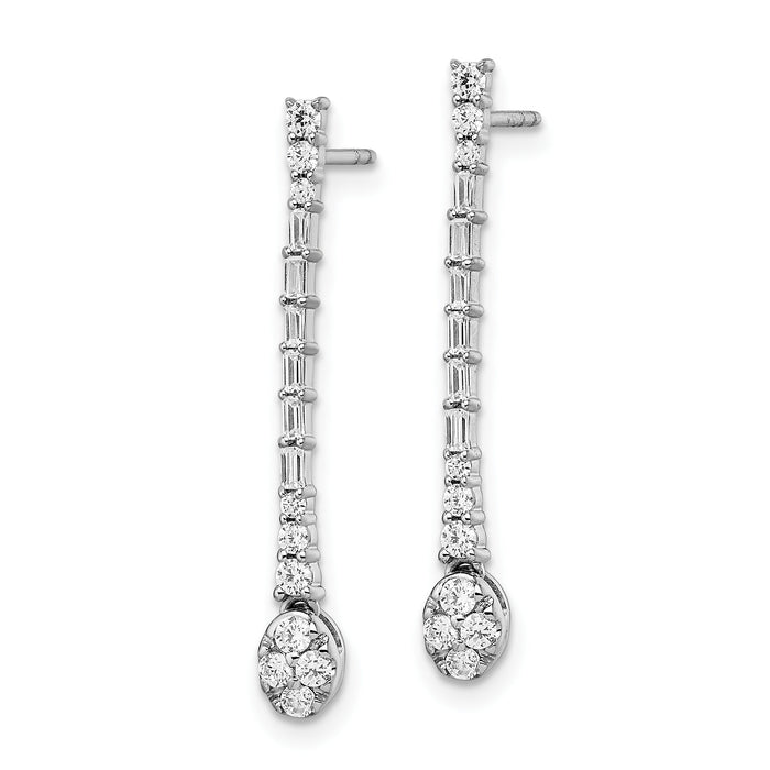 14k White Gold Polished Diamond Drop Post Earrings-EM8383-050-WA