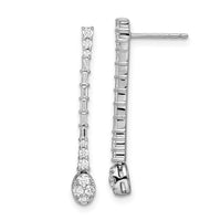 14k White Gold Polished Diamond Drop Post Earrings-EM8383-050-WA