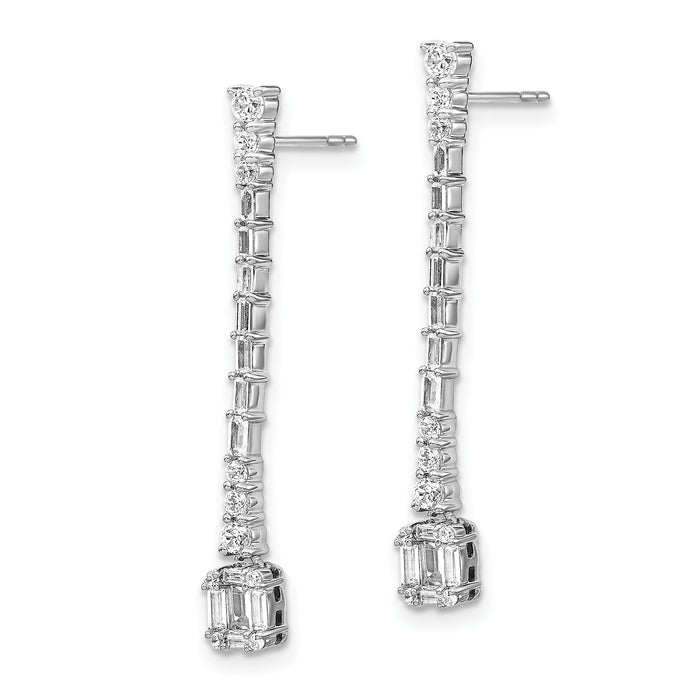 14k White Gold Polished Diamond Drop Post Earrings-EM8384-075-WA