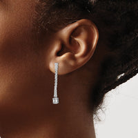 14k White Gold Polished Diamond Drop Post Earrings-EM8384-075-WA