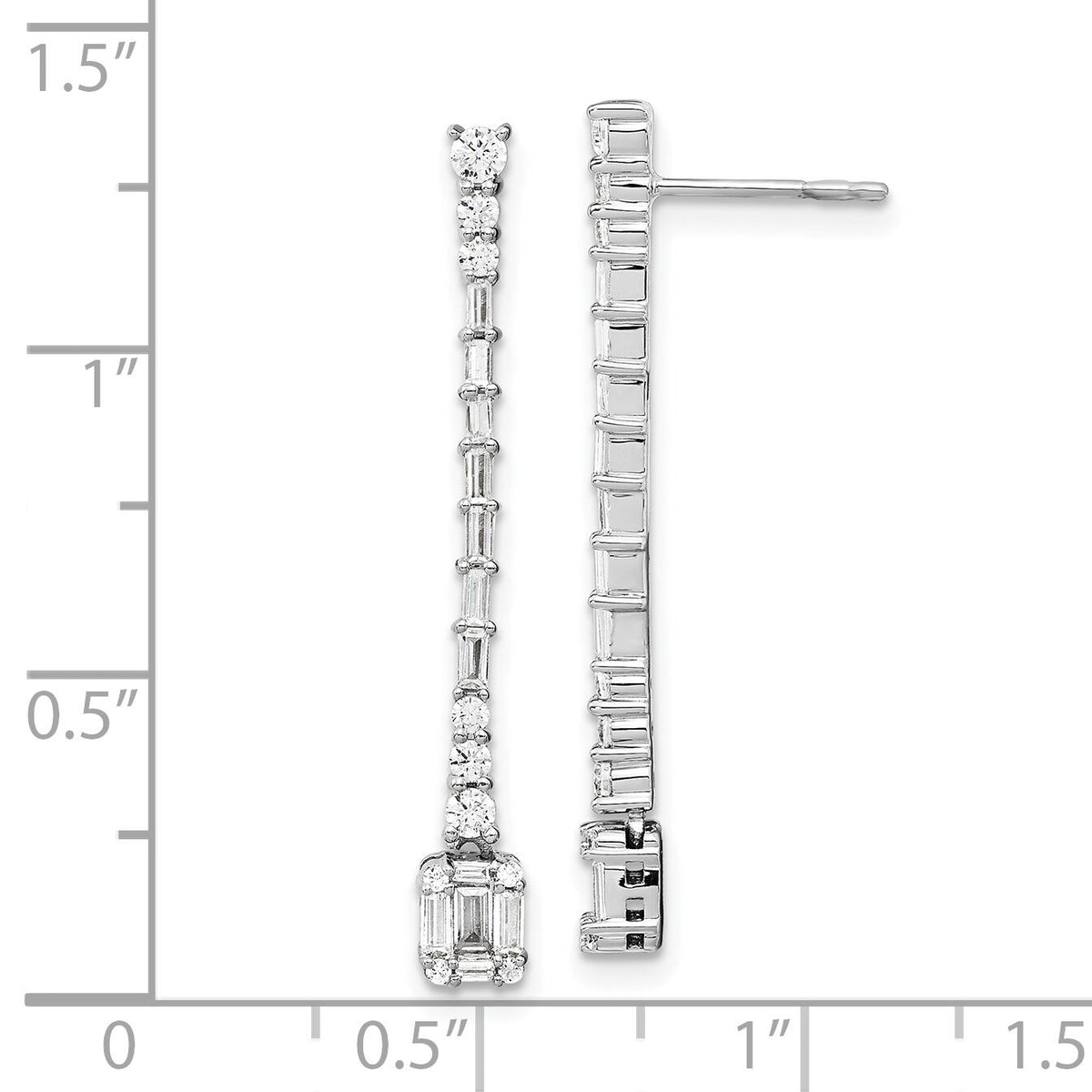 14k White Gold Polished Diamond Drop Post Earrings-EM8384-075-WA