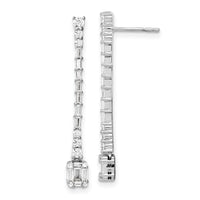 14k White Gold Polished Diamond Drop Post Earrings-EM8384-075-WA