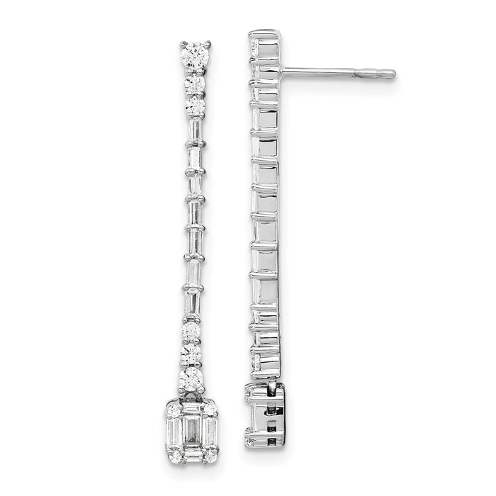 14k White Gold Polished Diamond Drop Post Earrings-EM8384-075-WA