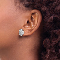 14k White Gold Polished Wavy Circle Diamond Post Earrings-EM8462-062-WA