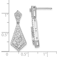 14k White Gold Polished Fancy Dangle Diamond Post Earring-EM8464-075-WA