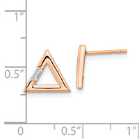 14k Rose Gold Polished Triangle Diamond Post Earrings-EM8471-006-RA