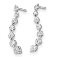 14k White Gold Graduating Diamond Post Earrings-EM8557-015-WA