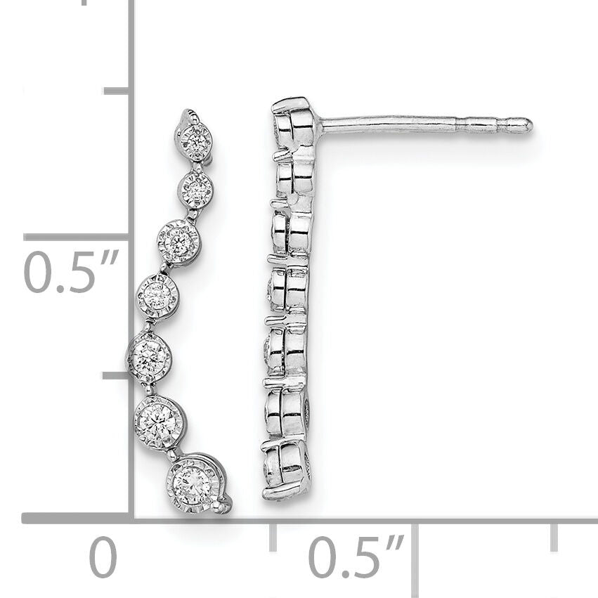 14k White Gold Graduating Diamond Post Earrings-EM8557-015-WA