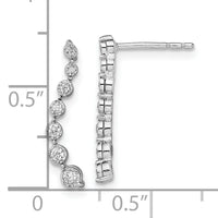 14k White Gold Graduating Diamond Post Earrings-EM8557-015-WA
