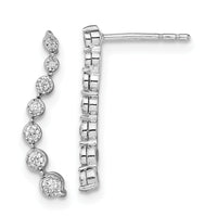 14k White Gold Graduating Diamond Post Earrings-EM8557-015-WA