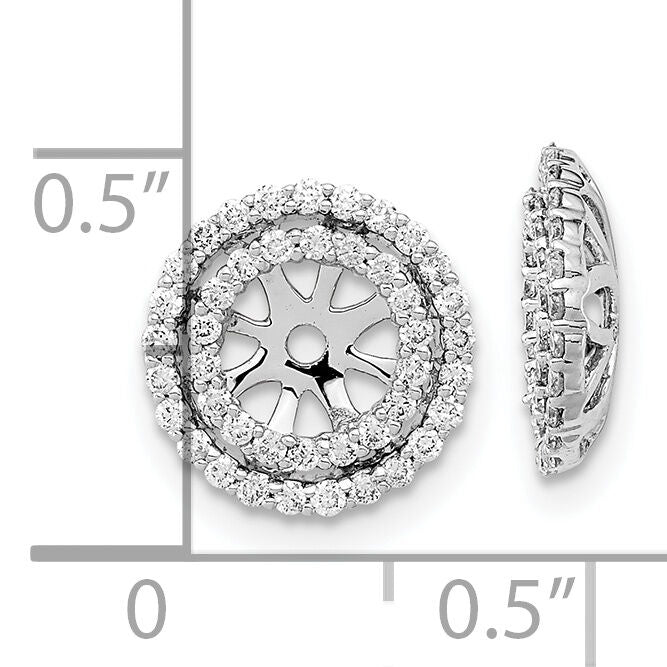 14k White Gold Diamond Earring Jackets-EM8576-045-WA