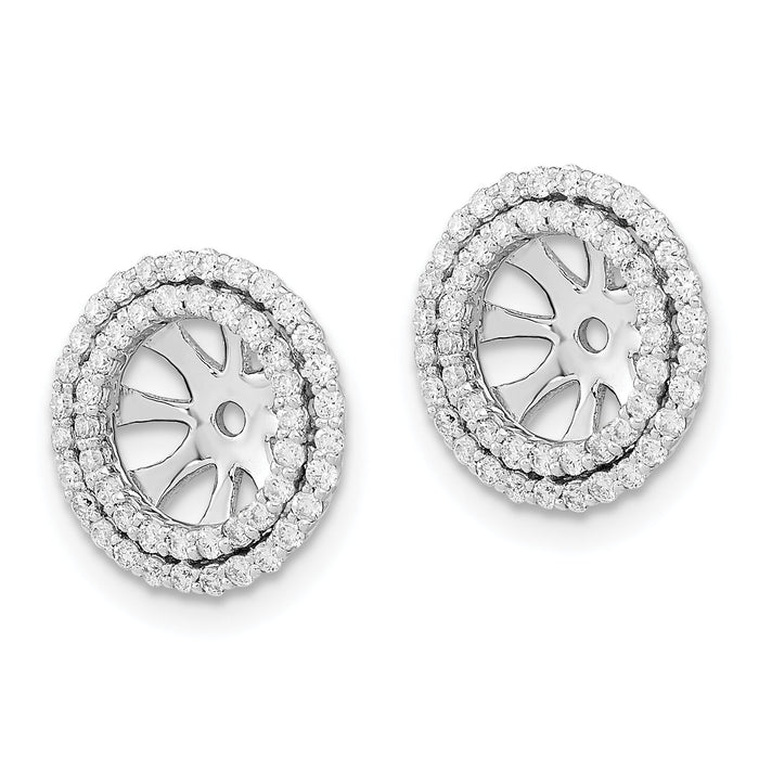 14k White Gold Diamond Earring Jackets-EM8576-050-WA