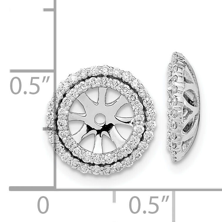 14k White Gold Diamond Earring Jackets-EM8576-050-WA