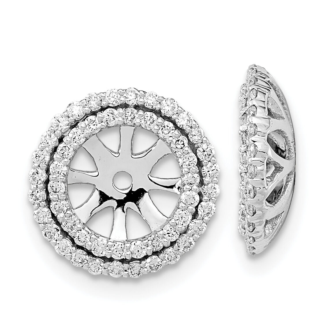 14k White Gold Diamond Earring Jackets-EM8576-050-WA