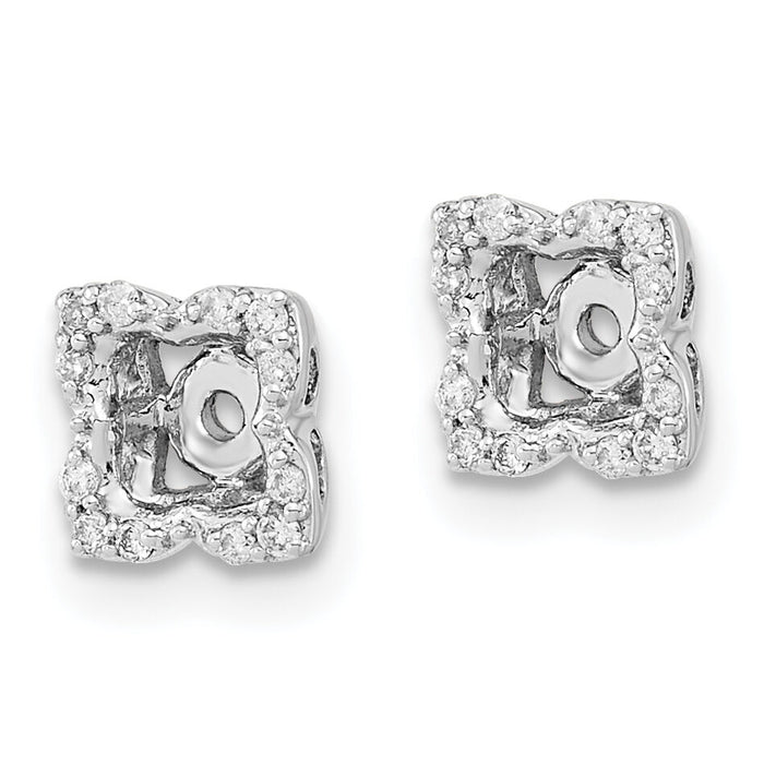 14k White Gold Diamond Earring Jackets-EM8577-010-WA