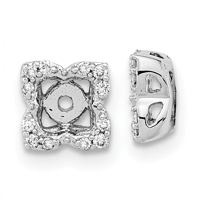 14k White Gold Diamond Earring Jackets-EM8577-010-WA