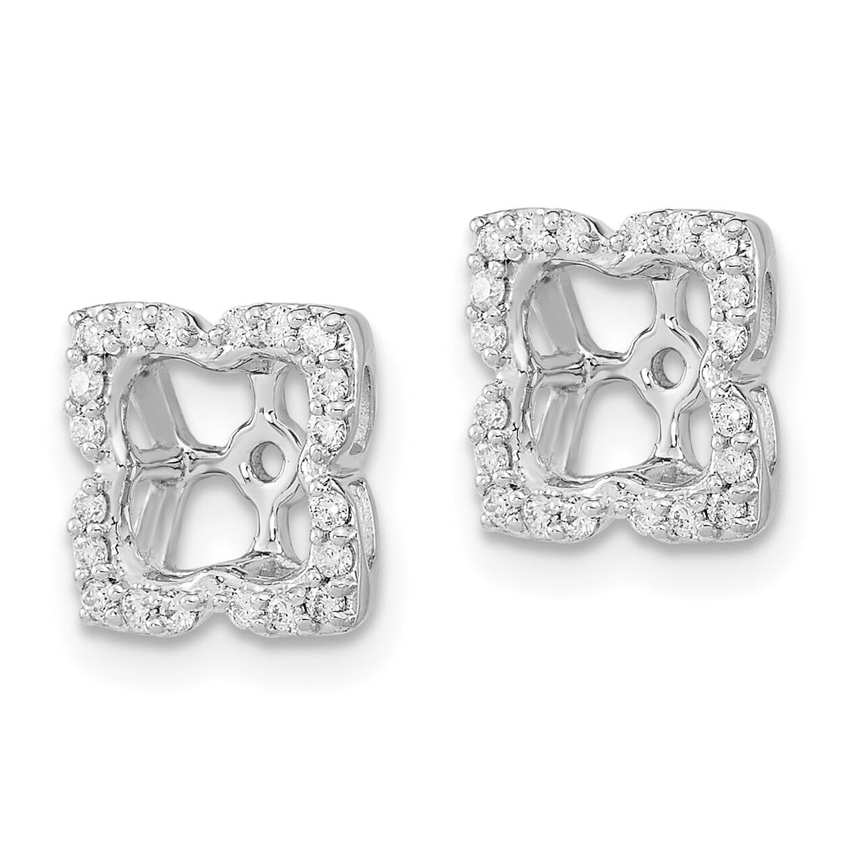 14k White Gold Diamond Earring Jackets-EM8577-020-WA