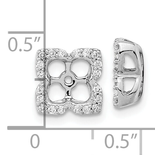 14k White Gold Diamond Earring Jackets-EM8577-020-WA