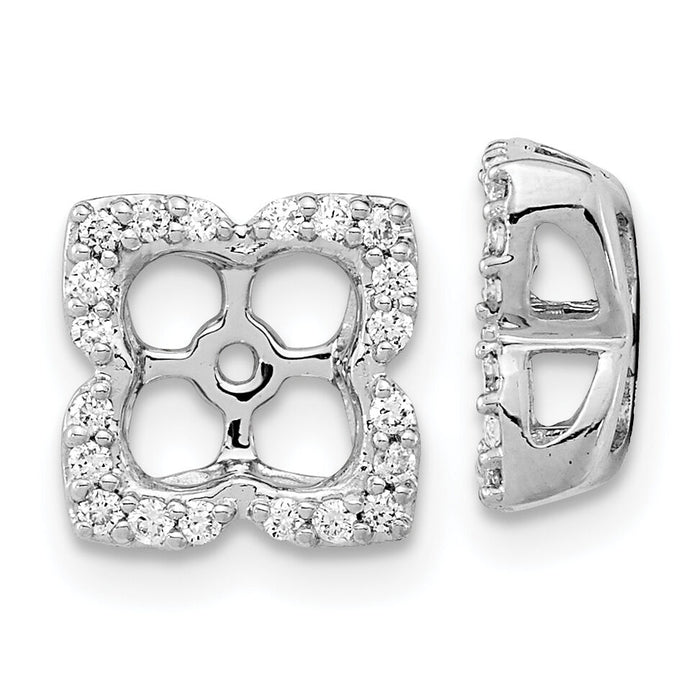 14k White Gold Diamond Earring Jackets-EM8577-020-WA