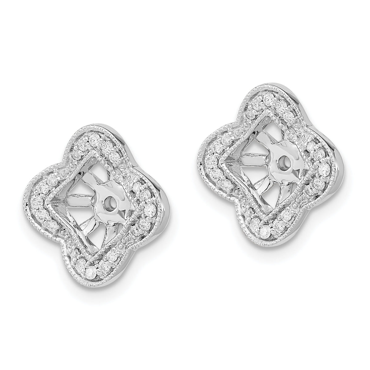 14k White Gold Diamond Earring Jackets-EM8578-018-WA