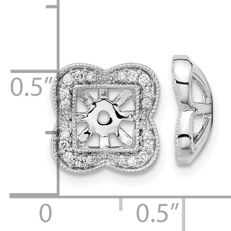 14k White Gold Diamond Earring Jackets-EM8578-018-WA