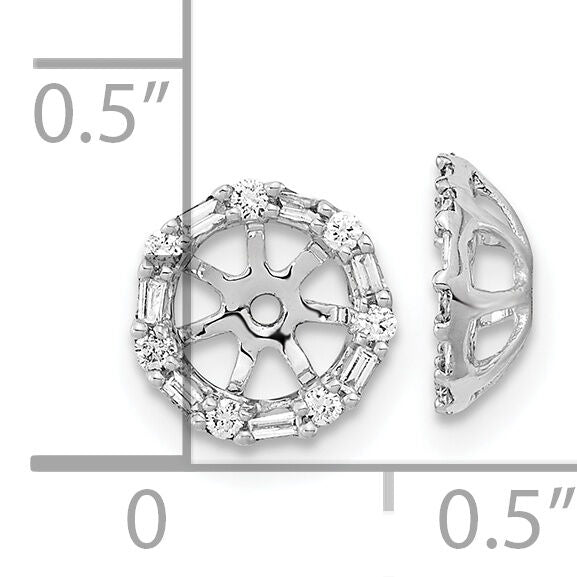 14k White Gold Diamond Earring Jackets-EM8579-020-WA
