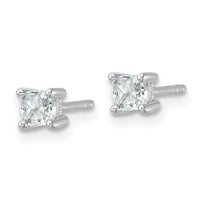 14kw 1/2 ctw Cert Lab Grown Dia VS/SI+ G+ Cushion 4 Prong Hvy Wt Earring-EM8794-050C-WLG