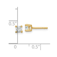 14ky 1/2 ctw Cert Lab Grown Dia VS+ F+ Cushion 4 Prong Hvy Wt Earring-EM8794-050C-LD