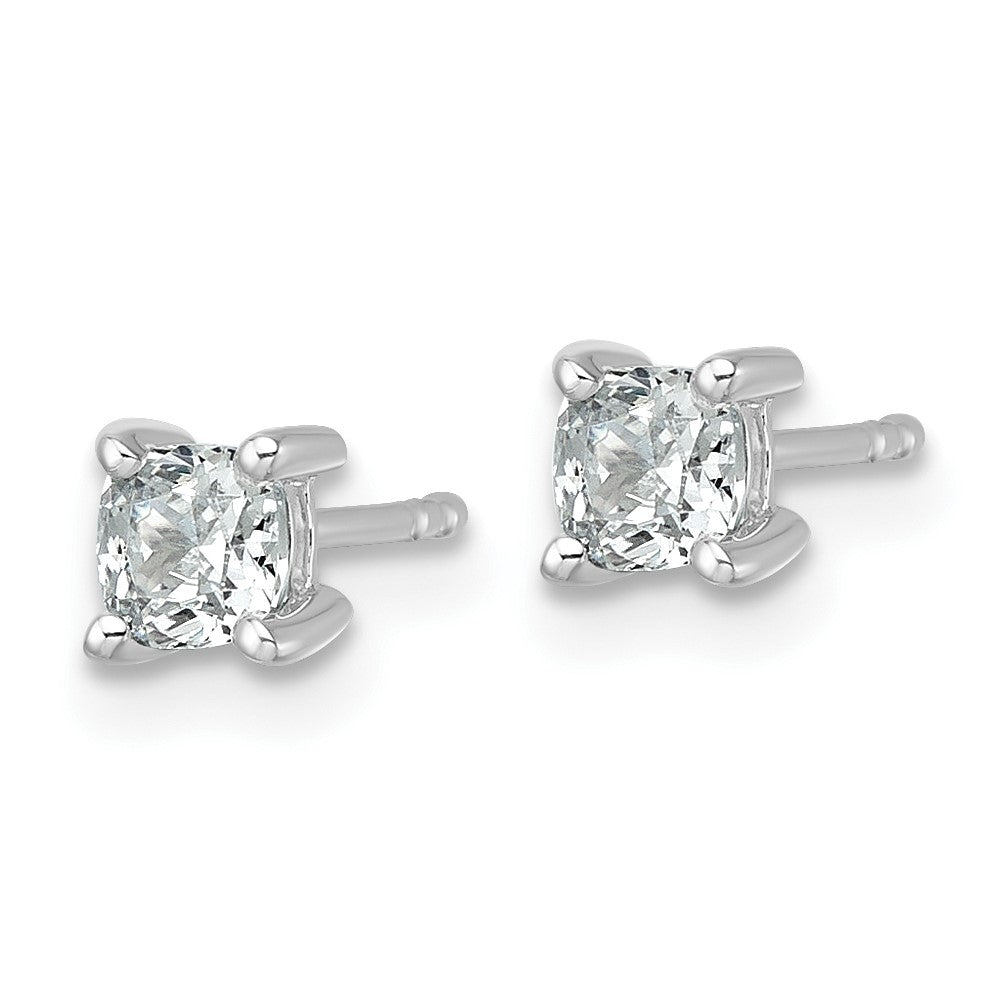 14kw 3/4 ctw Cert Lab Grown Dia VS/SI+ G+ Cushion 4 Prong Hvy Wt Earring-EM8794-075C-WLG