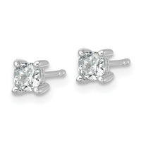 14kw 3/4 ctw Cert Lab Grown Dia VS/SI+ G+ Cushion 4 Prong Hvy Wt Earring-EM8794-075C-WLG