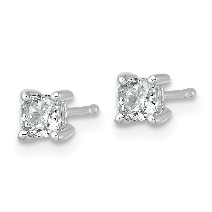 14kw 3/4 ctw Cert Lab Grown Dia VS/SI+ G+ Cushion 4 Prong Hvy Wt Earring-EM8794-075C-WLG