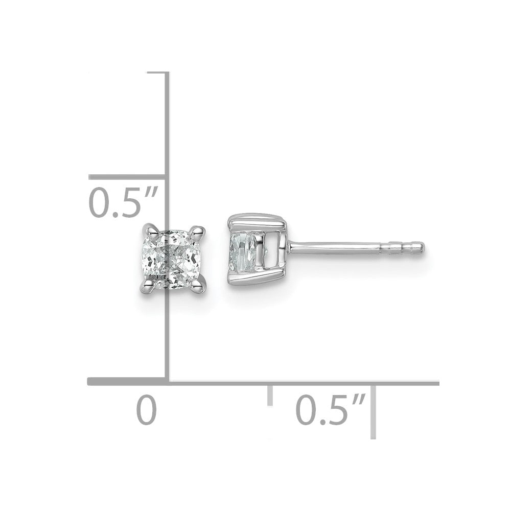 14kw 3/4 ctw Cert Lab Grown Dia VS+ F+ Cushion 4 Prong Hvy Wt Earring-EM8794-075C-WLD