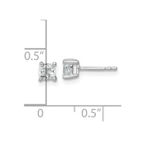 14kw 3/4 ctw Cert Lab Grown Dia VS+ F+ Cushion 4 Prong Hvy Wt Earring-EM8794-075C-WLD