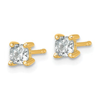 14ky 3/4 ctw Cert Lab Grown Dia VS/SI+ G+ Cushion 4 Prong Hvy Wt Earring-EM8794-075C-LG