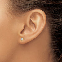 14ky 3/4 ctw Cert Lab Grown Dia VS+ F+ Cushion 4 Prong Hvy Wt Earring-EM8794-075C-LD