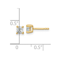 14ky 3/4 ctw Cert Lab Grown Dia VS/SI+ G+ Cushion 4 Prong Hvy Wt Earring-EM8794-075C-LG