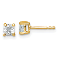 14ky 3/4 ctw Cert Lab Grown Dia VS/SI+ G+ Cushion 4 Prong Hvy Wt Earring-EM8794-075C-LG