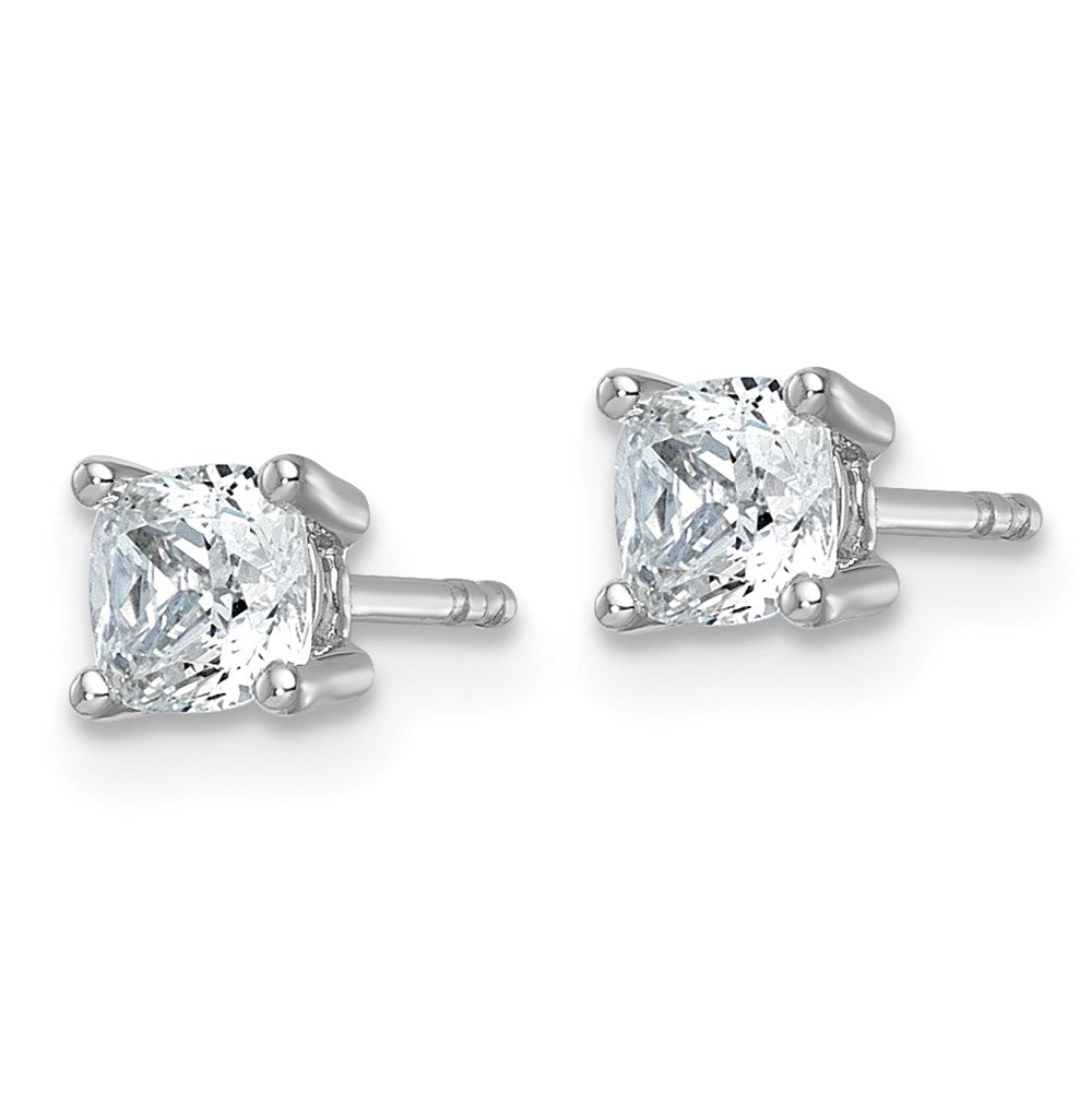 14kw 1 ctw Cert Lab Grown Dia VS+ F+ Cushion 4 Prong Hvy Wt Earring-EM8794-100C-WLD